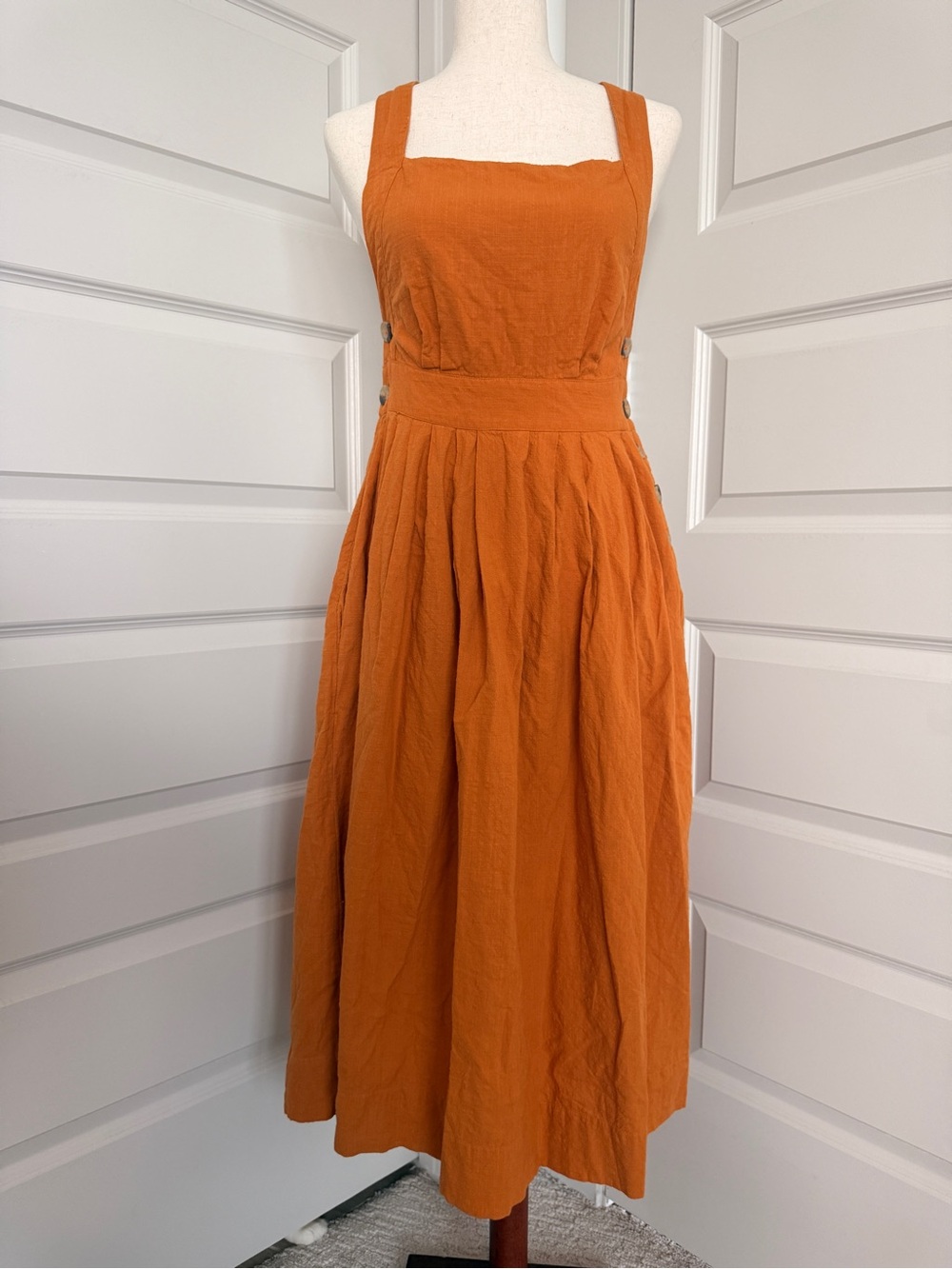 Free People Rust Orange Midi Dress
